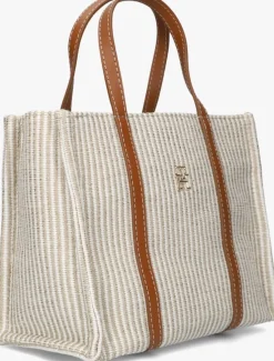 beige tommy hilfiger handtas th premium beach le mini tote