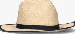 beige tommy hilfiger hoed beach summer straw fedora hat