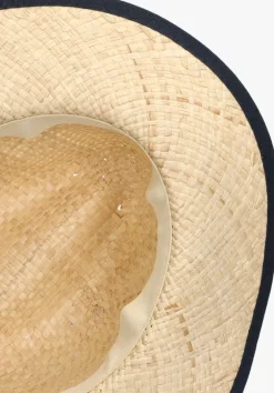 beige tommy hilfiger hoed beach summer straw fedora hat