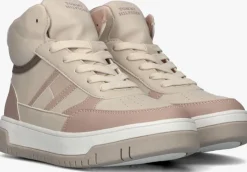 beige tommy hilfiger hoge sneakers flag high top lace-up