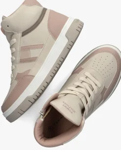 beige tommy hilfiger hoge sneakers flag high top lace-up