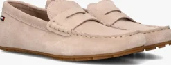 beige tommy hilfiger loafers flag soft suede drive