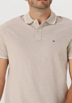 beige tommy hilfiger polo linen pique reg polo