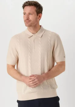 beige tommy hilfiger polo dc cable polo