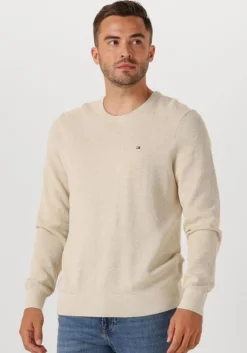 beige tommy hilfiger trui essential structure crew neck