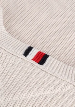 beige tommy hilfiger trui rib texture crew neck