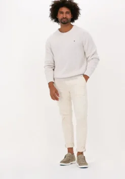 beige tommy hilfiger trui rib texture crew neck