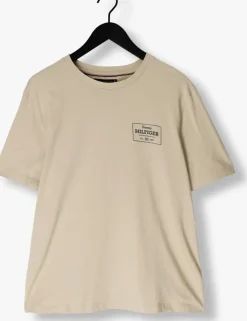 beige tommy hilfiger t-shirt monotype printed label tee