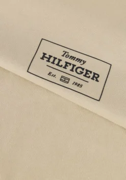 beige tommy hilfiger t-shirt monotype printed label tee