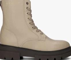 beige tommy hilfiger veterboots bicolor lace-up