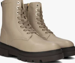 beige tommy hilfiger veterboots bicolor lace-up
