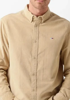 beige tommy jeans casual overhemd tjm reg corduroy shirt