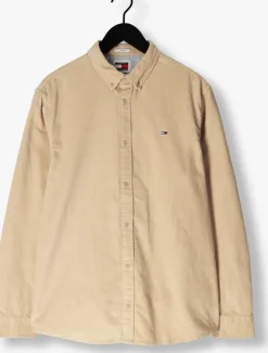 beige tommy jeans casual overhemd tjm reg corduroy shirt