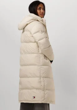 beige tommy jeans gewatteerde jas tjw alaska long puffer