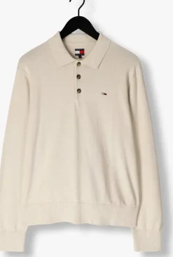 beige tommy jeans polo tjm slim essential polo sweater