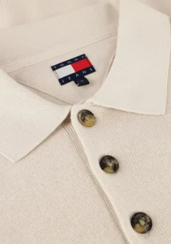 beige tommy jeans polo tjm slim essential polo sweater