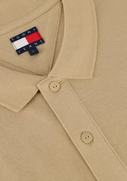 beige tommy jeans polo tjm slim placket polo ext