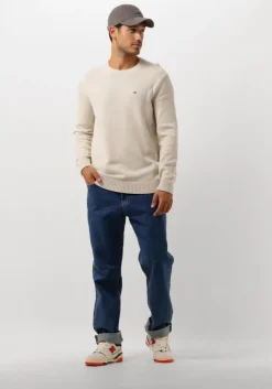 beige tommy jeans sweater tjm slim essntls c-neck sweater