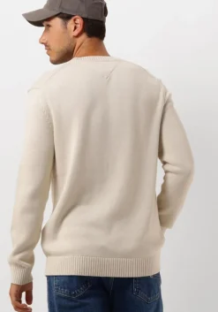 beige tommy jeans sweater tjm slim essntls c-neck sweater