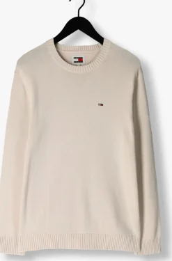 beige tommy jeans sweater tjm slim essntls c-neck sweater