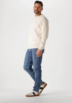 beige tommy jeans sweater tjm reg linear crew ext