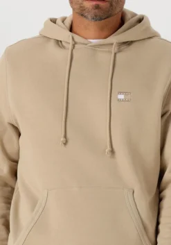 beige tommy jeans sweater tjm reg badge hoodie ext