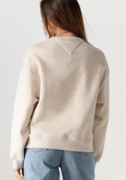 beige tommy jeans trui tjw bxy badge crew