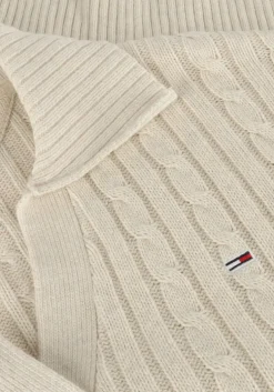beige tommy jeans trui tjw cable rugby sweater
