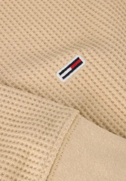 beige tommy jeans trui tjm reg waffle l/s tee