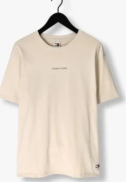 beige tommy jeans t-shirt tjm reg s new classics tee ext