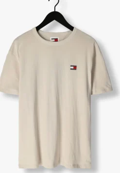 beige tommy jeans t-shirt tjm reg badge tee ext