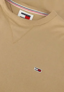 beige tommy jeans t-shirt tjm slim rib detail tee