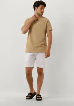 beige tommy jeans t-shirt tjm slim rib detail tee