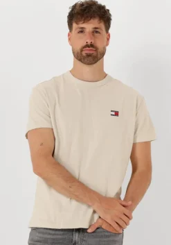 beige tommy jeans t-shirt tjm reg badge tee ext