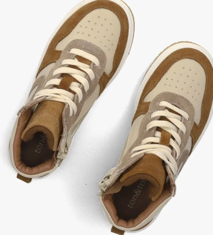 beige ton & ton hoge sneakers bjorne
