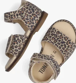 beige ton & ton platte sandalen e1855-212