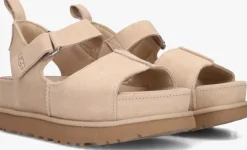 beige ugg platte sandalen w goldenstar hi