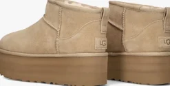 beige ugg vachtlaarzen w classic ultra mini platform