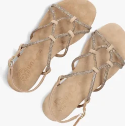 beige unisa platte sandalen cooper