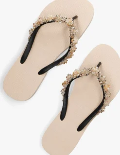 beige uzurii teenslippers precious bloom gold