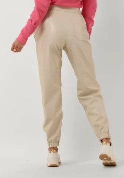 beige vanilia pantalon faux leather side zip