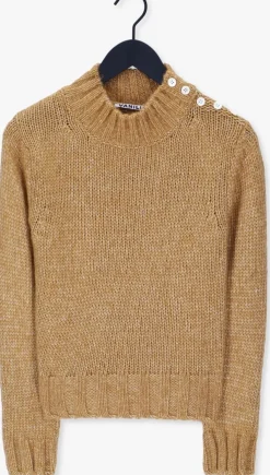 beige vanilia trui small button