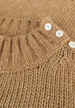 beige vanilia trui small button