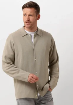 beige woodbird casual overhemd wbkrents base knit