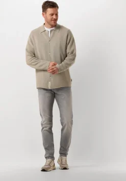 beige woodbird casual overhemd wbkrents base knit