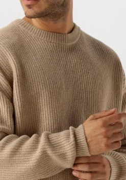 beige woodbird trui wbkurt base knit