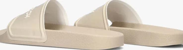 beige woolrich badslippers slide sandal dames