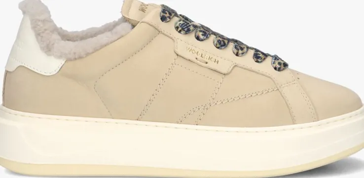 beige woolrich lage sneakers arrow women