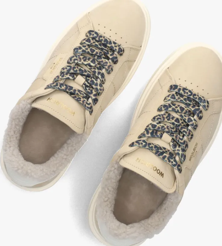beige woolrich lage sneakers arrow women