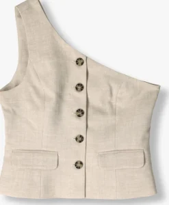 beige y.a.s. gilet yastava one shoulder waistcoat